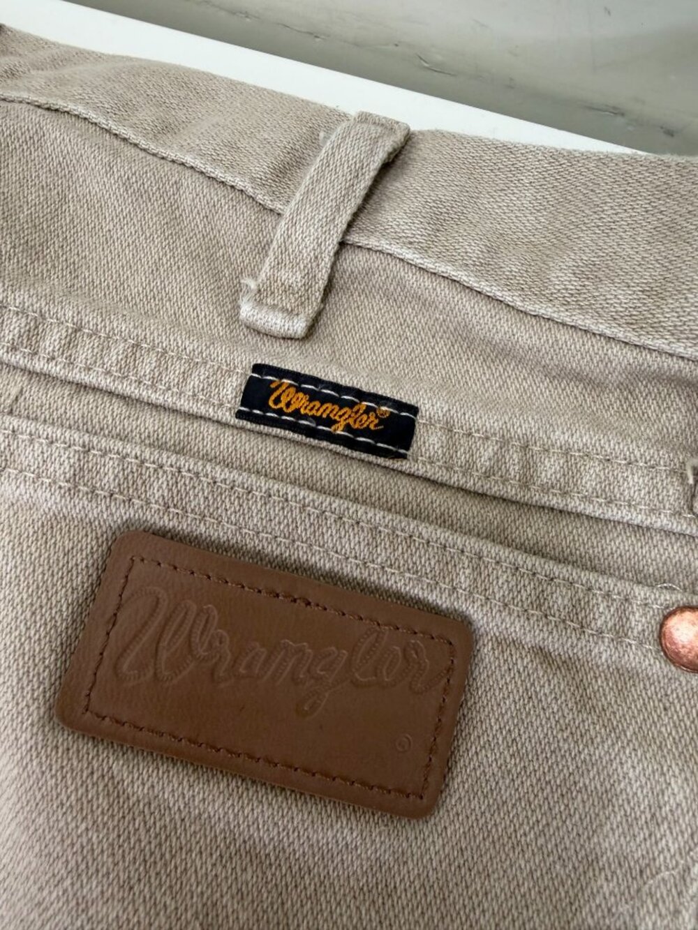 Wrangler Cowboy Cut Jeans Mens 35X36 Actual 33X36 Beige Regular Fit 1013MWZTN - Picture 10 of 11